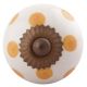 Mustard Dotted Ceramic Floral Drawer Knobs Online